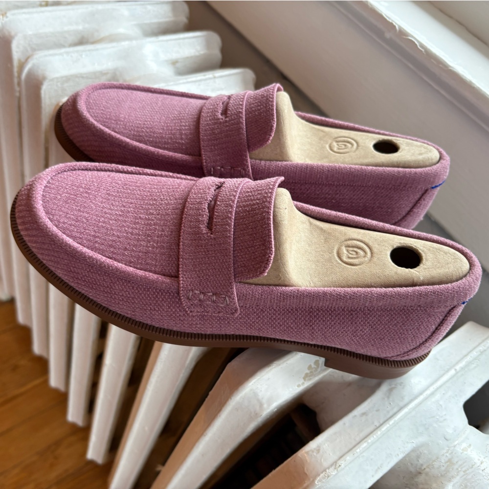 Rothy's ReVelvet Penny Loafer in Desert Pink. Like new. Size 8